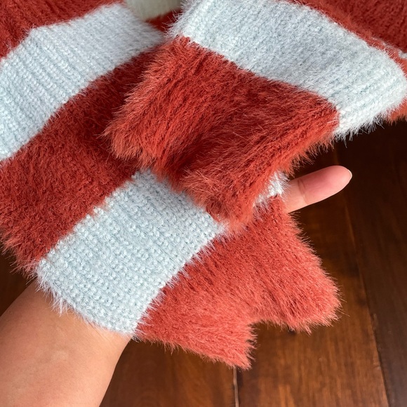 Pinkblush // Blue Striped Fuzzy Cardigan - Picture 5 of 5